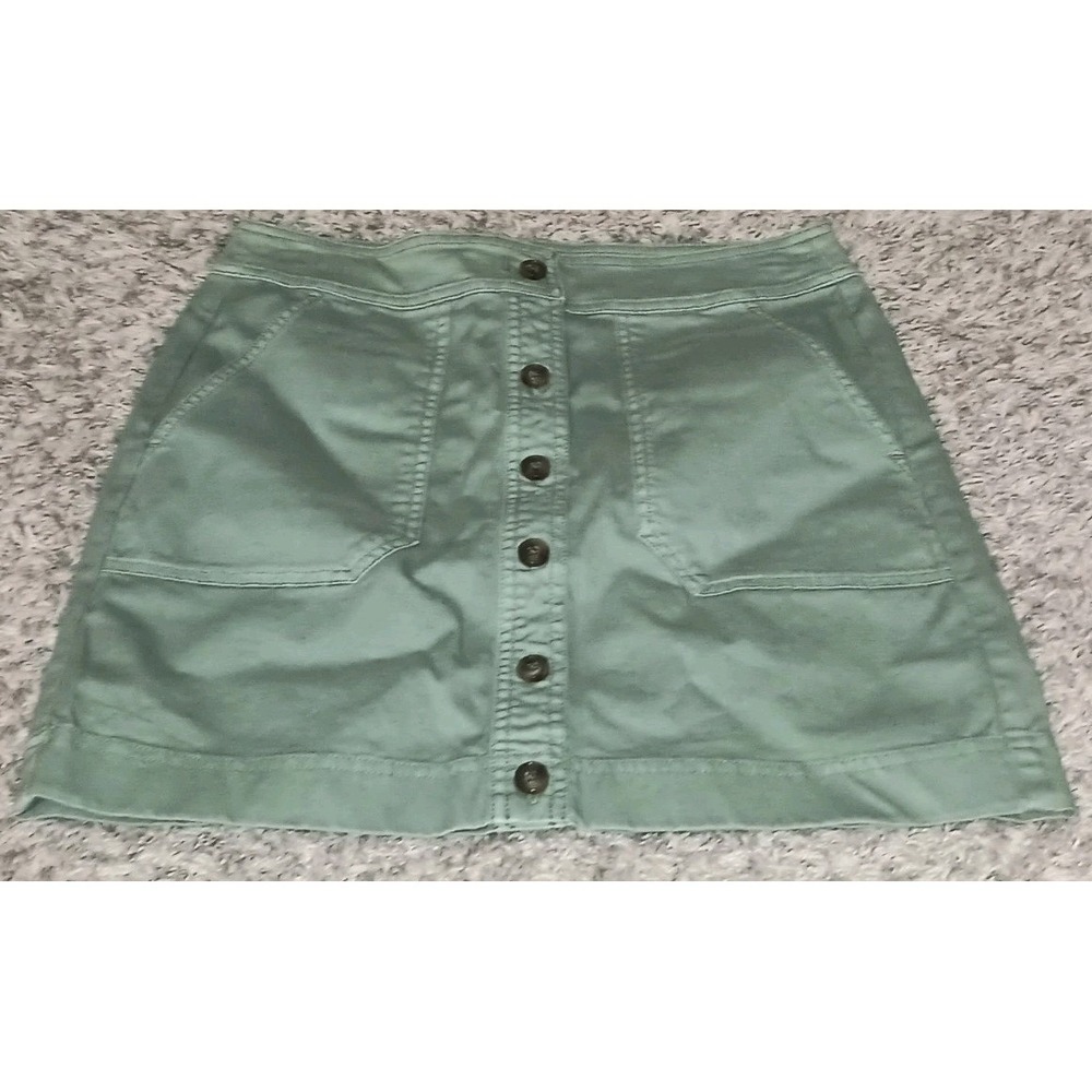 Vineyard Vines Utility Skirt NWT 0 Sage Green Garment Dyed Cotton Mini Button Fr